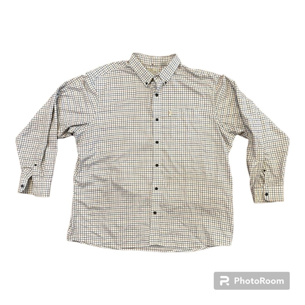 Bob Timberlake Shirt Mens 2XL Plaid Long Sleeve Button Front Pocket Plus Size